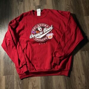 Oklahoma Sooners Orange Bowl 2001 National Championship Sweatshirt Mens XL Red